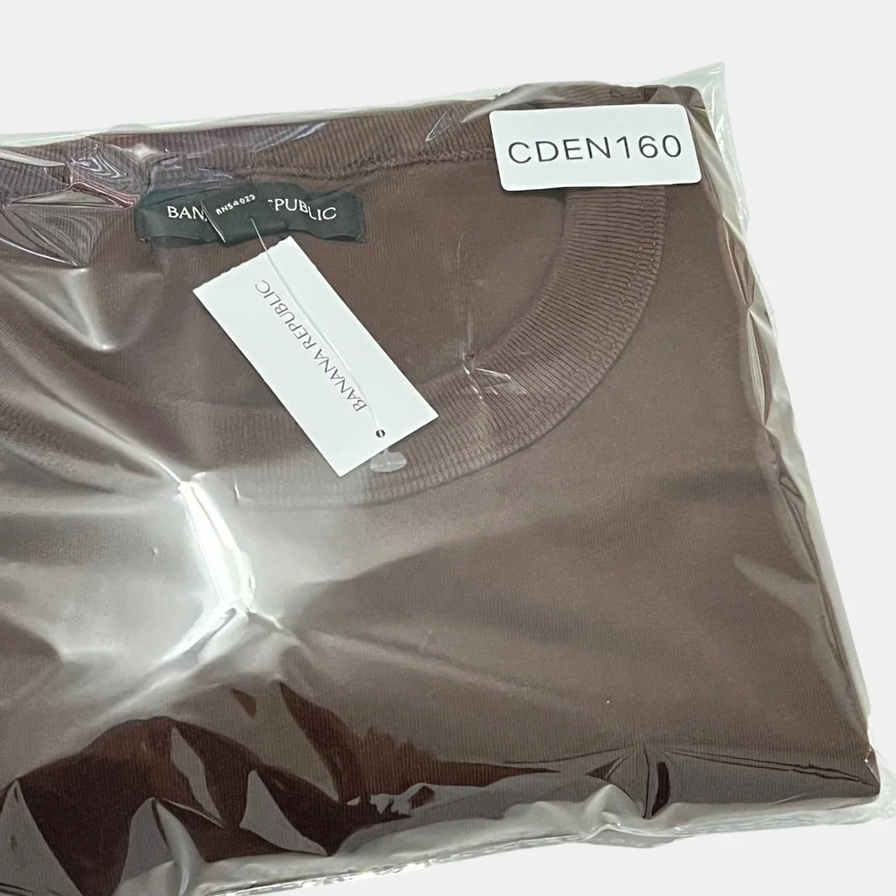 Banana Republic Men Heavyweight Cotton XXL Crewneck Shirt Brown Relaxed Fit NWT